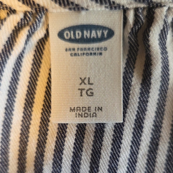 Old Navy Navy and White Striped Midi Dress - Picture 4 of 4